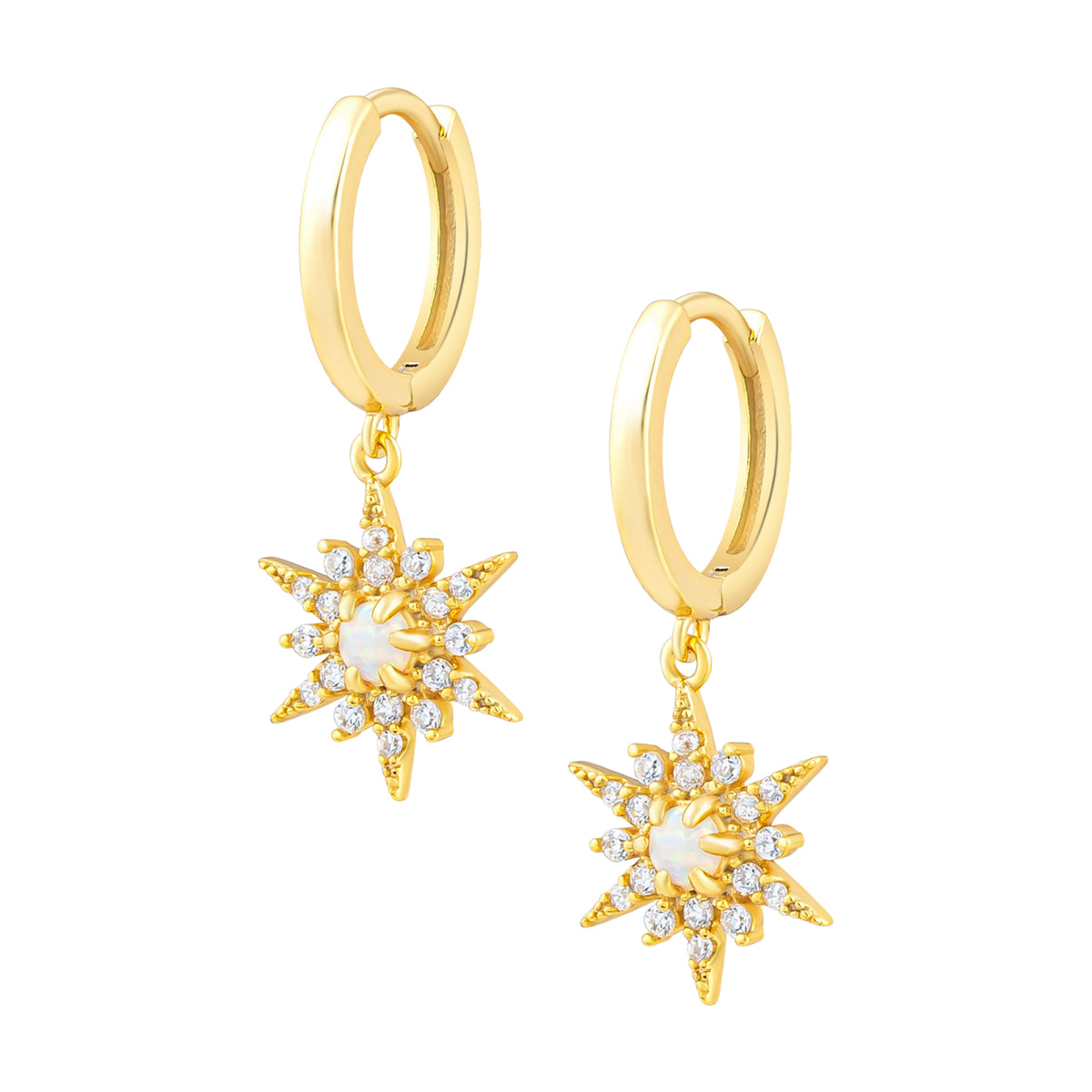 Abbie Opal Hoop Earrings – Lephoria