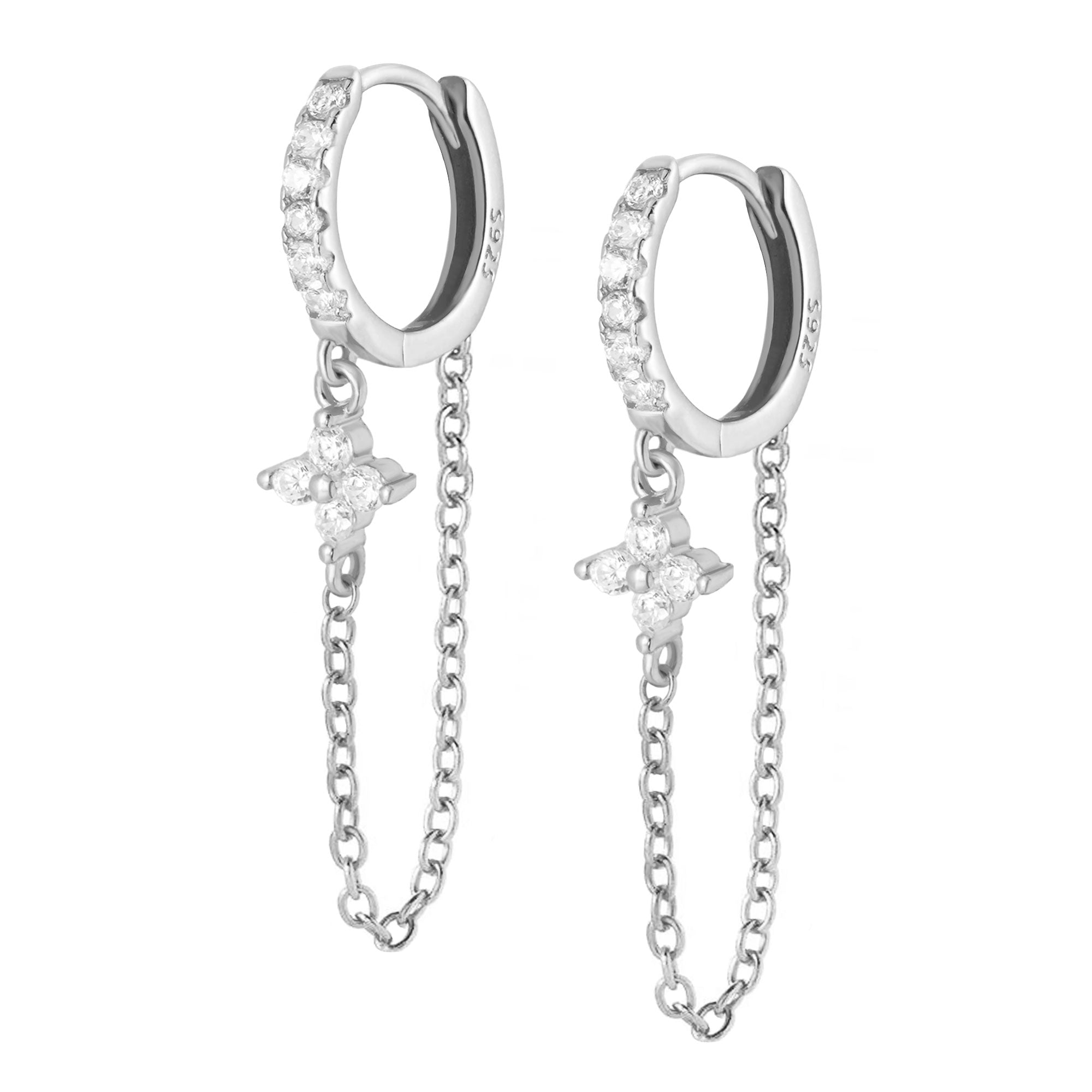 Chantelle Hoop Earrings - Silver – Lephoria