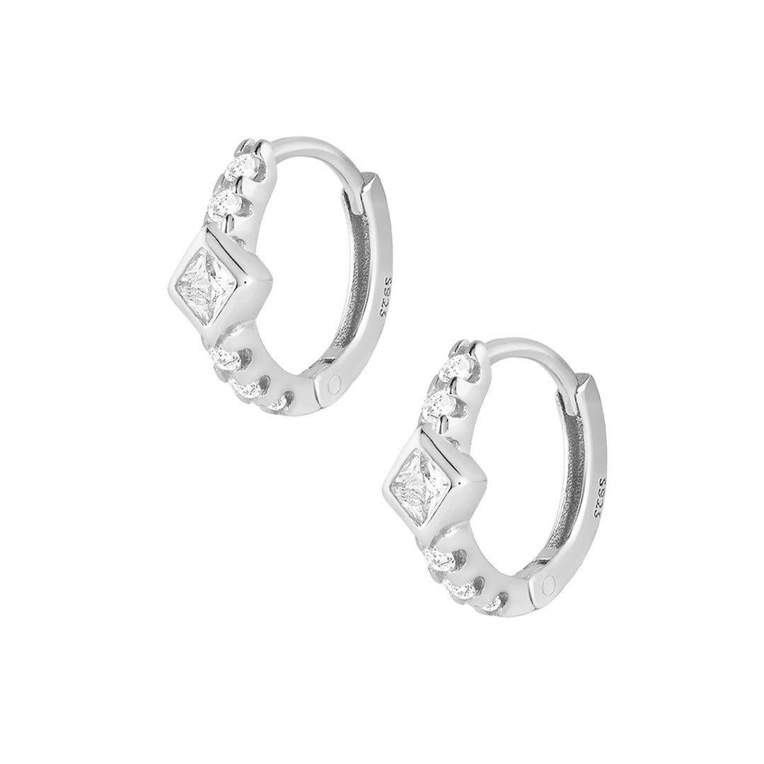 Alexia Hoop Earrings - Silver – Lephoria